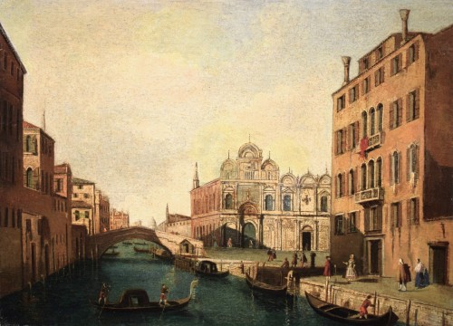 Venice, Scuola Grande di S. Marco - Canaletto school - 18-19th century - Paintings & Drawings Style Directoire